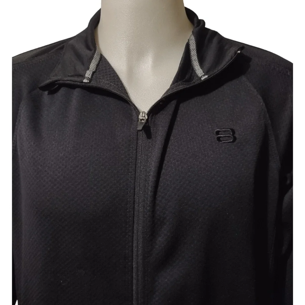 Layer 8 Jacket Medium Women M Athleisure Gorp Core Black Zip Up Qwick-Dry Sporty